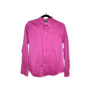 Ralph Lauren Pink Classic Fit Blouse Shirt Spread Collar Non Iron